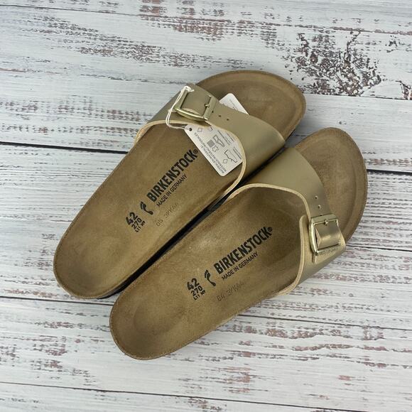Birkenstock Madrid BS Men 11 Narrow Slide Sandals Gold main image 5